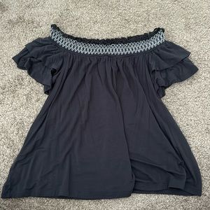 American eagle soft and sexy off the shoulder navy shirt